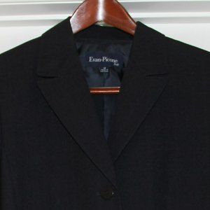 Evan-Picone Black Textured Pants Suit Size 12